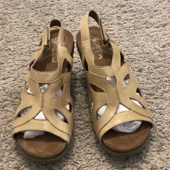 Dansko Womens Felicia Wedge Sandals EU 40 US 9.5 10 Tan Brown Comfort Boho - Picture 3 of 13